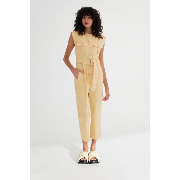 New Free People ANTHROPOLOGIE Significant Other Monty Jumpsuit $324 US 2 Orange - Picture 5 of 8